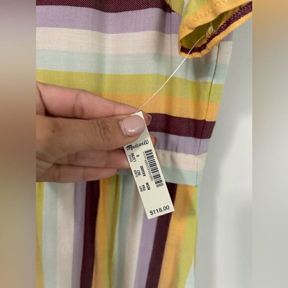 NWT Madewell Striped Scoop-Back Dress - Picture 10 of 16